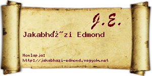 Jakabházi Edmond névjegykártya
